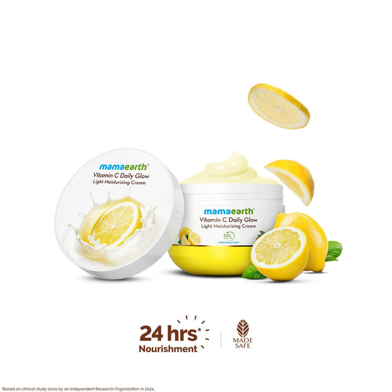 Mamaearth Vitamin C Daily Glow Light Moisturizer with Turmeric & Vitamin C for Skin Brightening, 200g - Buy from Indicrest