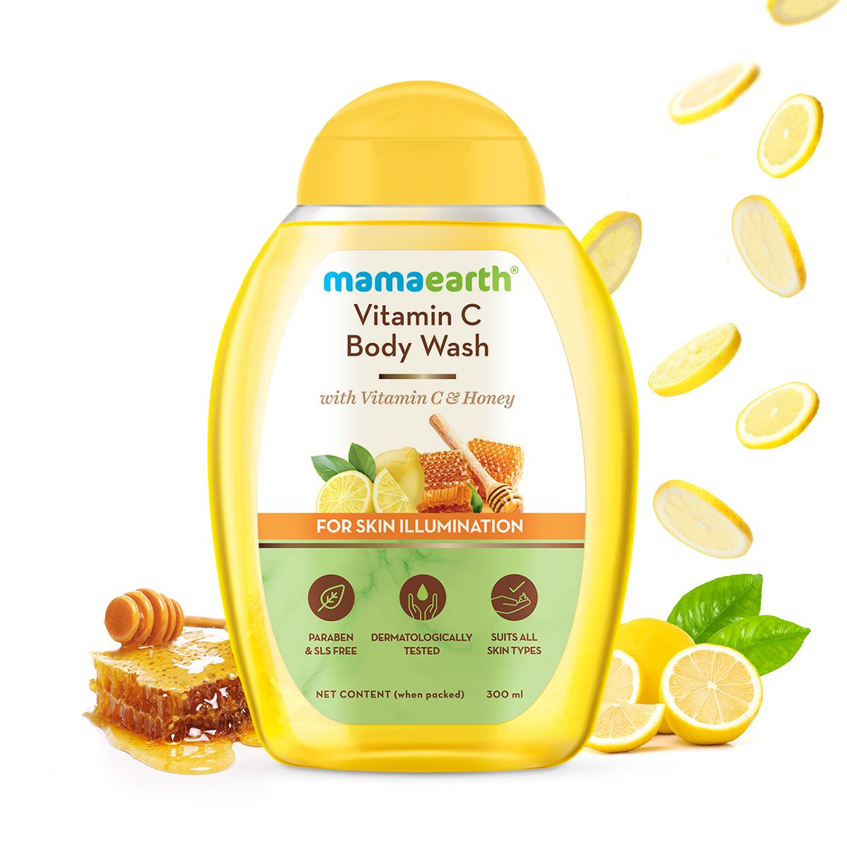 Mamaearth Vitamin C Body Wash with Vitamin C and Honey for Skin Illumination, 300ml - Buy from Indicrest