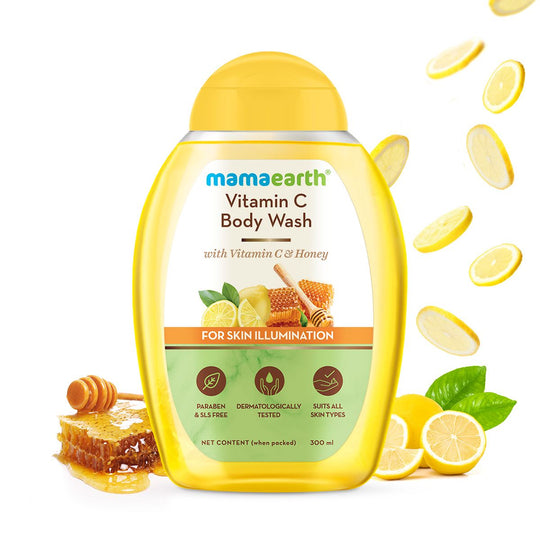 Mamaearth Vitamin C Body Wash with Vitamin C and Honey for Skin Illumination, 300ml - Buy from Indicrest