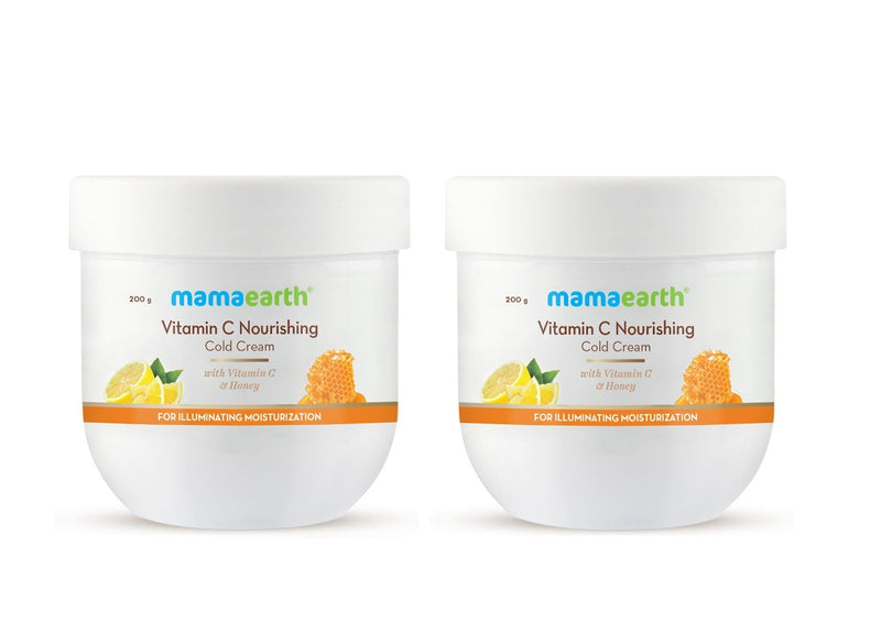 Mamaearth Vitamin C Nourishing Cold Cream with Vitamin C & Honey for Illuminating Moisturization, 200g, Pack of 2 - Buy from Indicrest