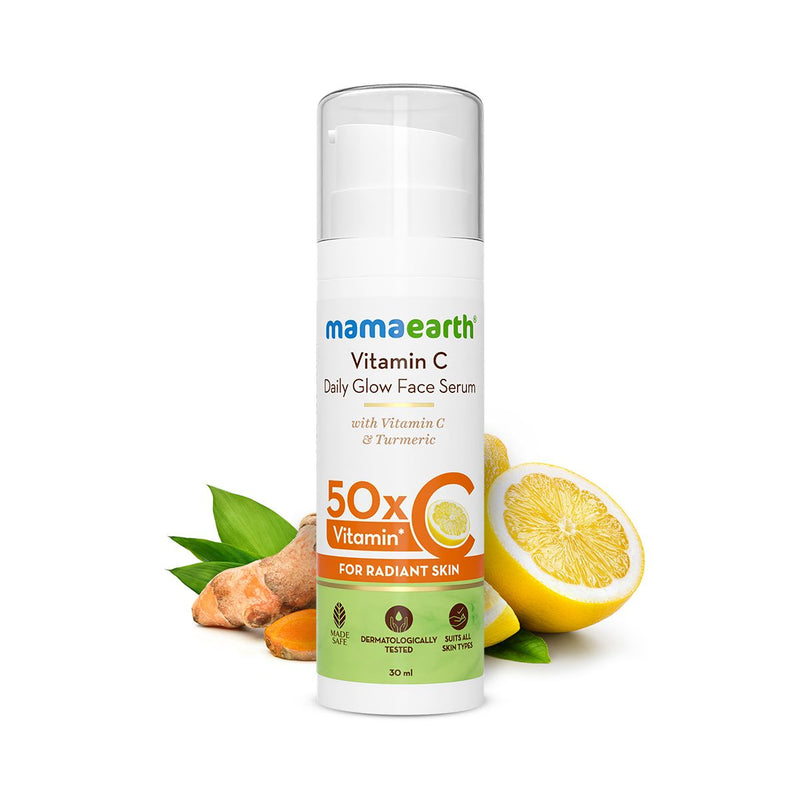 Mamaearth Vitamin C Daily Glow Face Serum With Vitamin C & Turmeric for Radiant Skin, 30ml - Buy from Indicrest