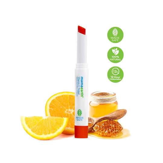 Mamaearth Vitamin C Tinted 100% Natural Lip Balm with Vitamin C & Honey, 2g - Buy from Indicrest