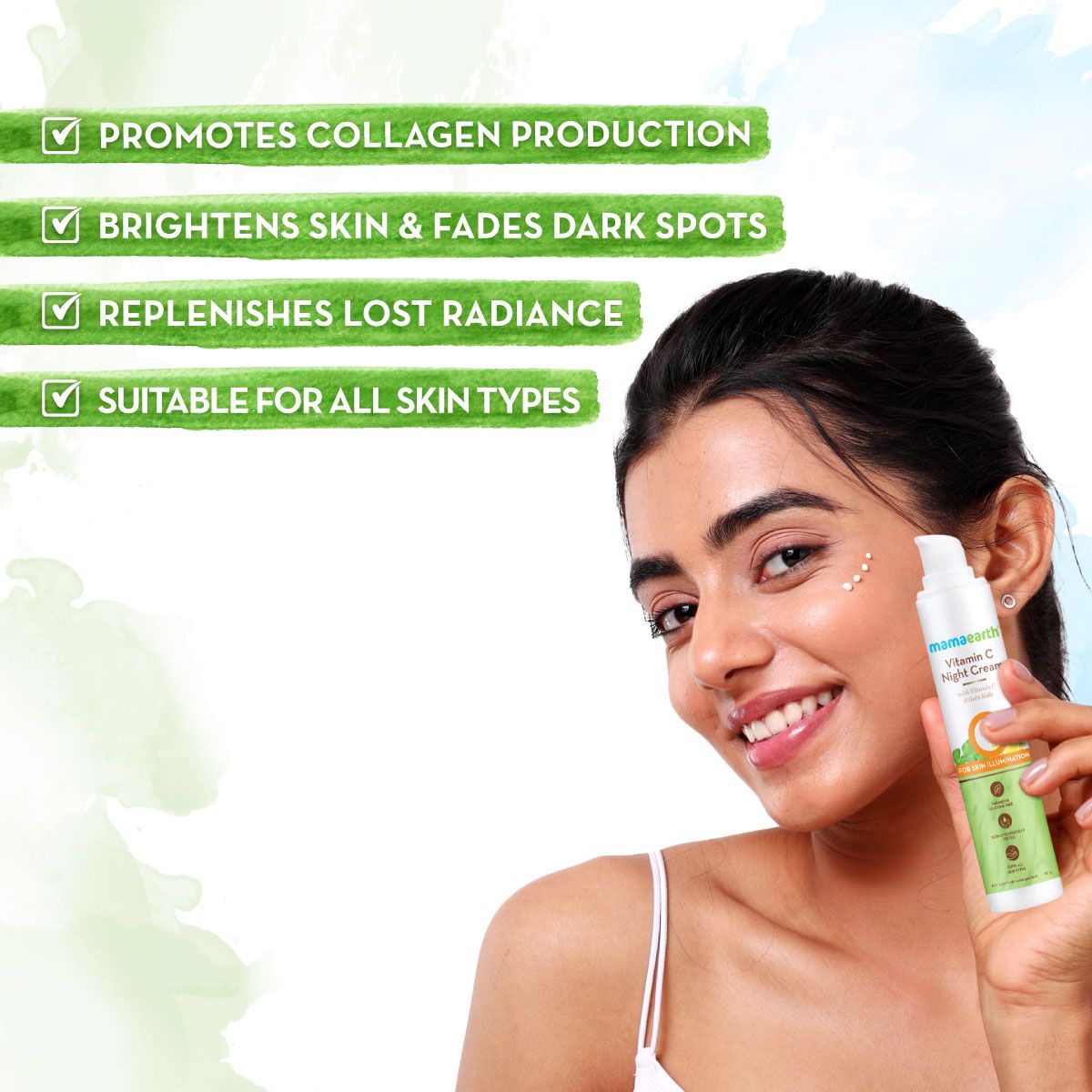 Mamaearth Vitamin C Night Cream with Vitamin C and Gotu Kola for Skin Illumination, 50g - Image 2 - Buy from Indicrest