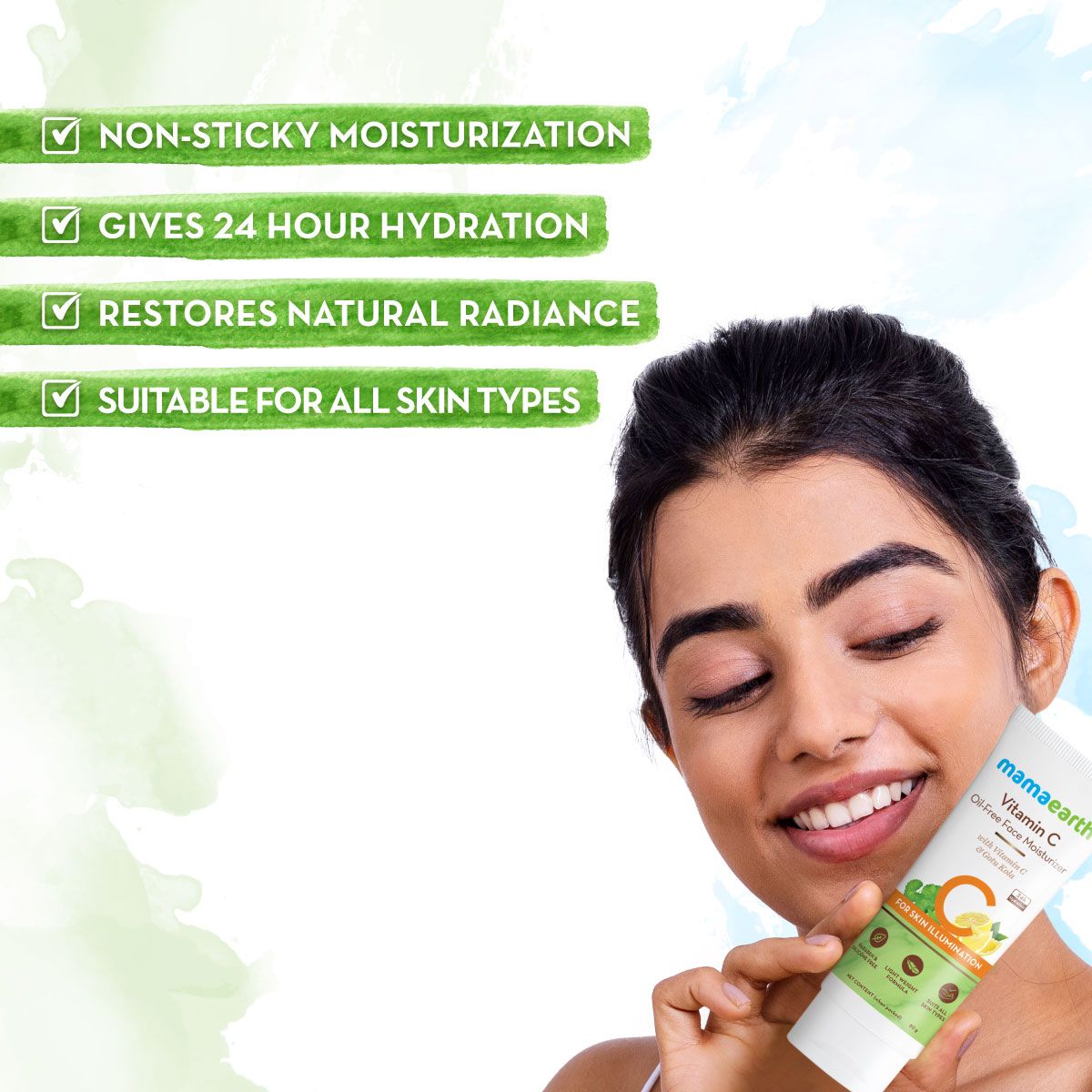 Mamaearth Vitamin C Oil-Free Moisturizer For Face with Vitamin C and Gotu Kola for Skin Illumination, 80g - Image 2 - Buy from Indicrest