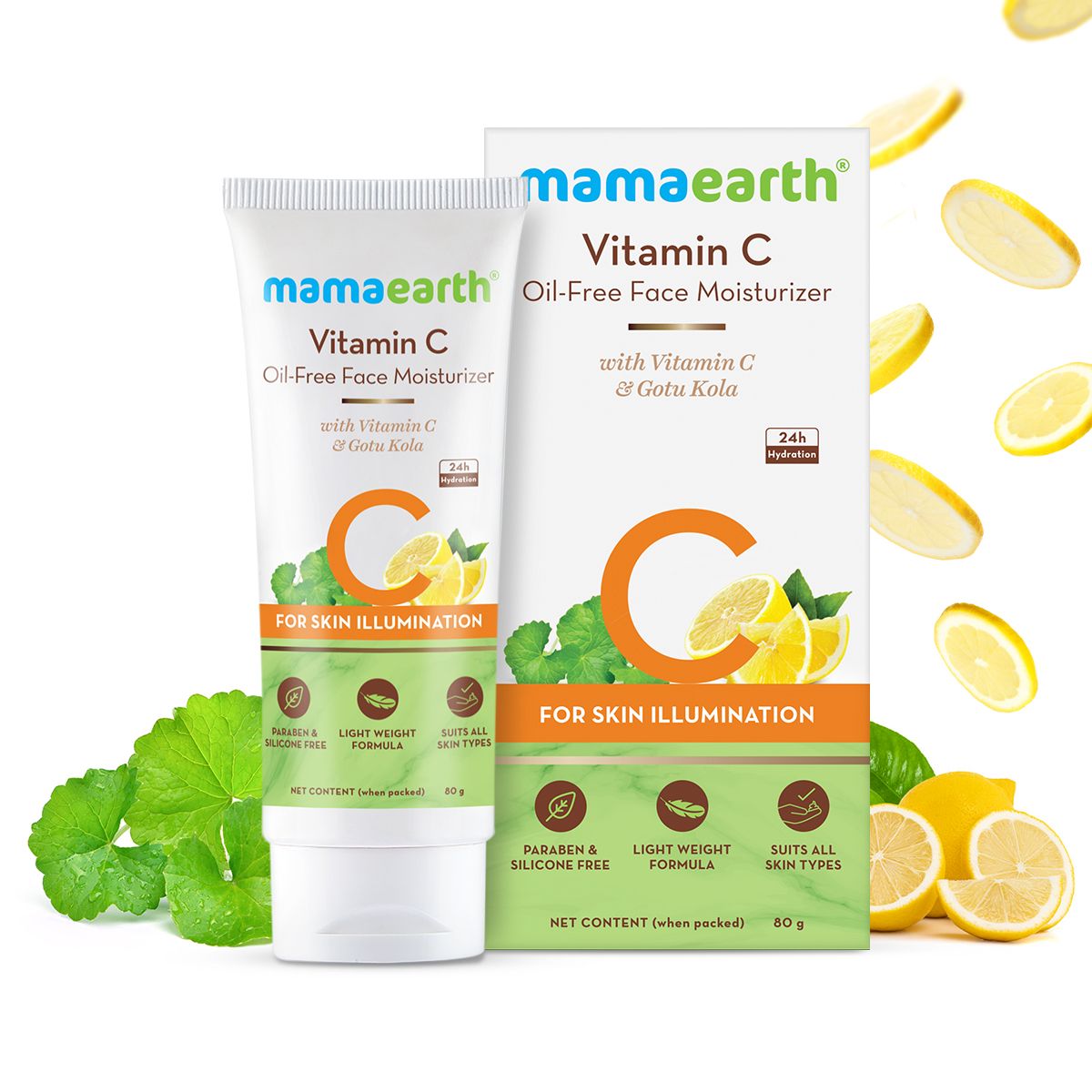 Mamaearth Vitamin C Oil-Free Moisturizer For Face with Vitamin C and Gotu Kola for Skin Illumination, 80g - Buy from Indicrest