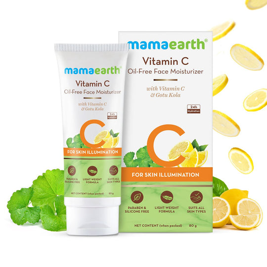 Mamaearth Vitamin C Oil-Free Moisturizer For Face with Vitamin C and Gotu Kola for Skin Illumination, 80g - Buy from Indicrest