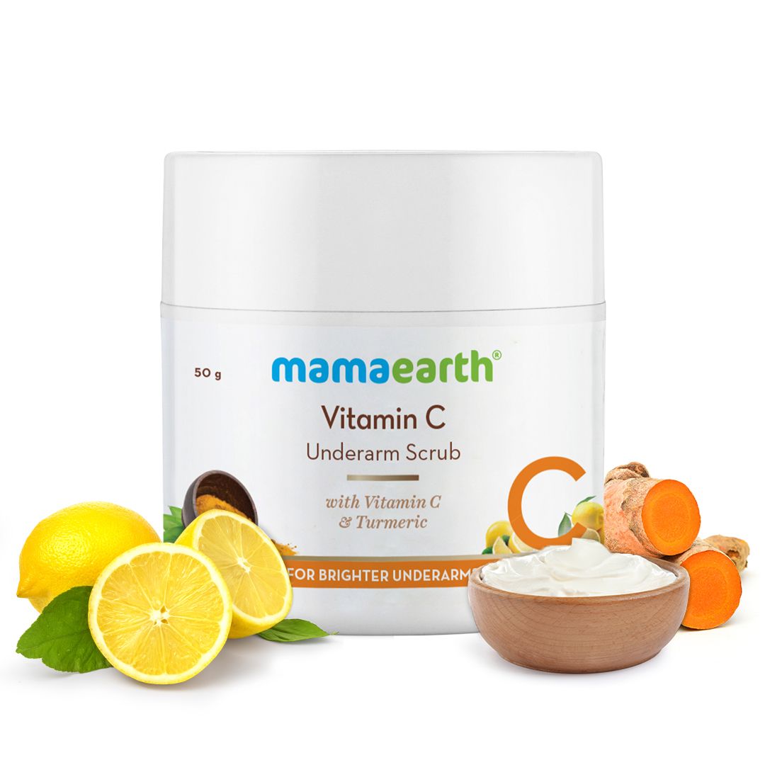 Mamaearth Vitamin C Underarm Scrub with Vitamin C and Turmeric for Brighter Underarms, 50g - Buy from Indicrest