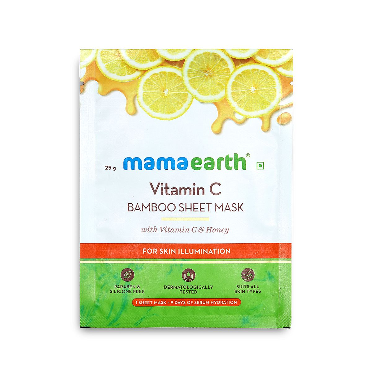 Mamaearth Vitamin C Bamboo Sheet Mask with Vitamin C and Honey for Skin Illumination, 25g - Image 3 - Buy from Indicrest