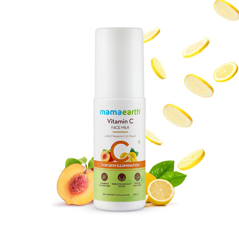 Mamaearth Vitamin C Face Milk with Vitamin C and Peach for Skin Illumination, 100ml - Buy from Indicrest