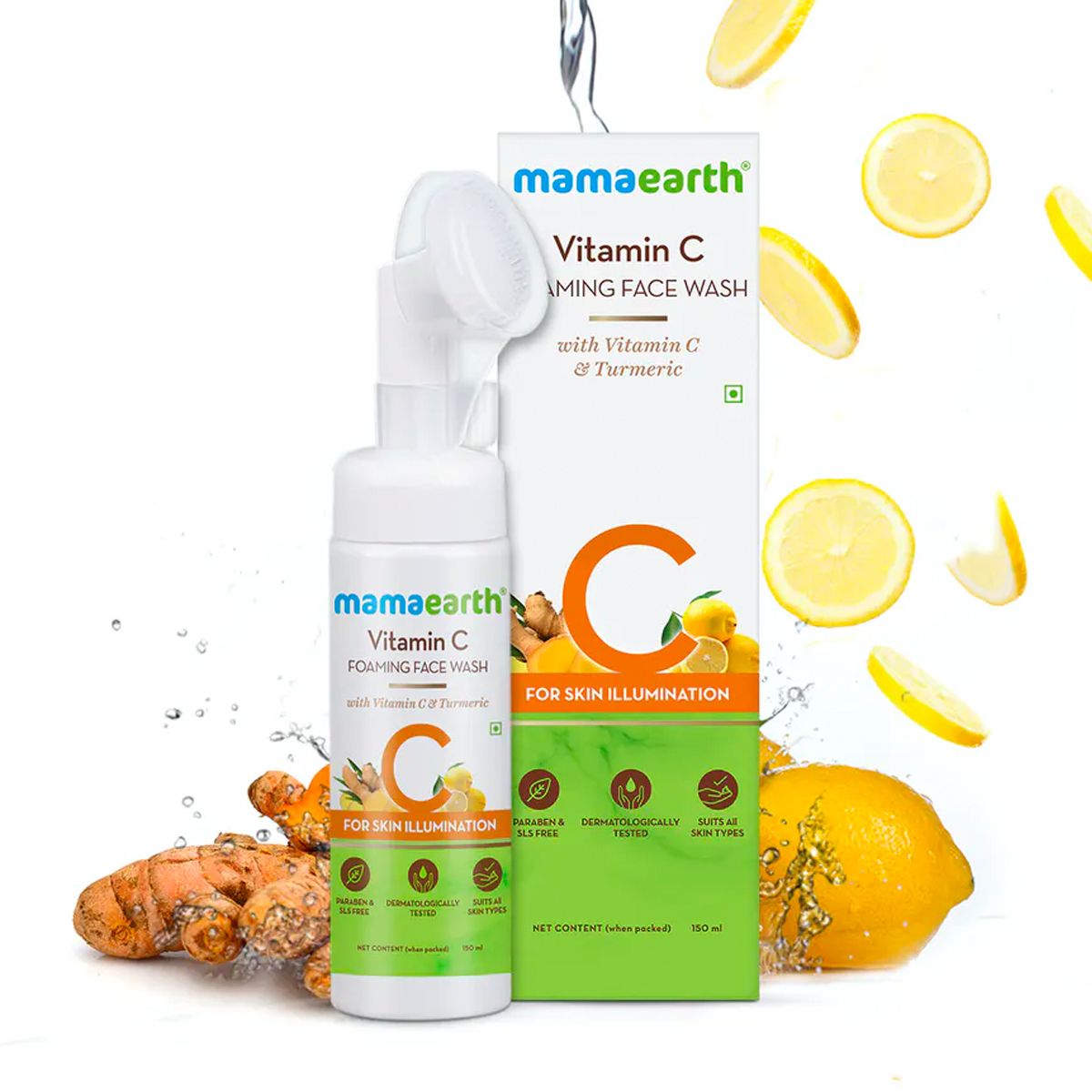 Mamaearth Vitamin C Foaming Face Wash with Vitamin C and Turmeric for Skin Illumination, 150ml - Buy from Indicrest