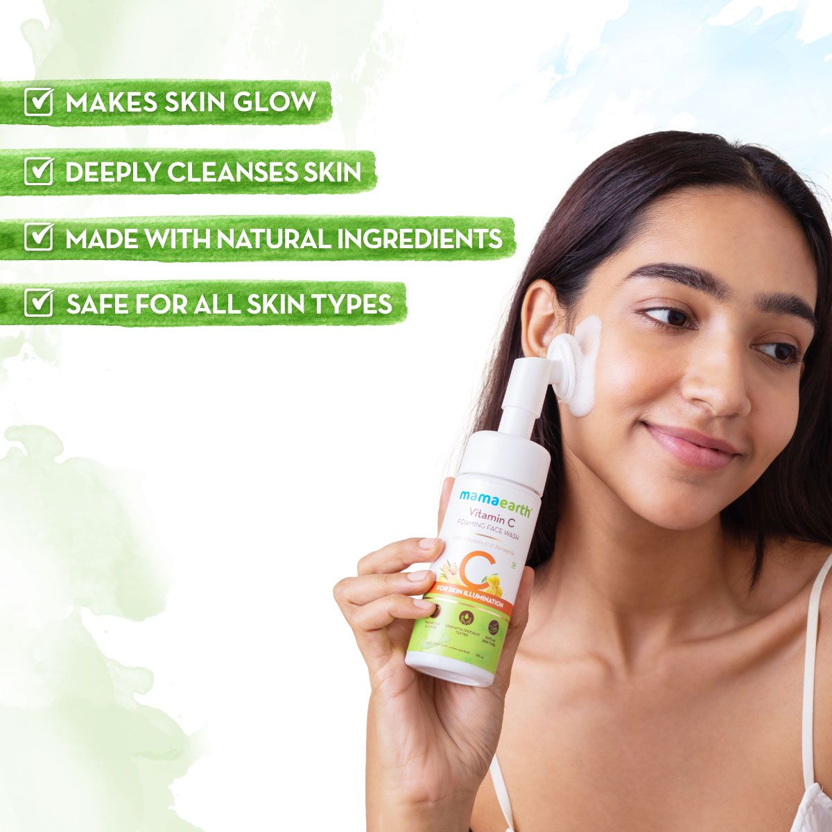 Mamaearth Vitamin C Foaming Face Wash with Vitamin C and Turmeric for Skin Illumination, 150ml - Image 3 - Buy from Indicrest
