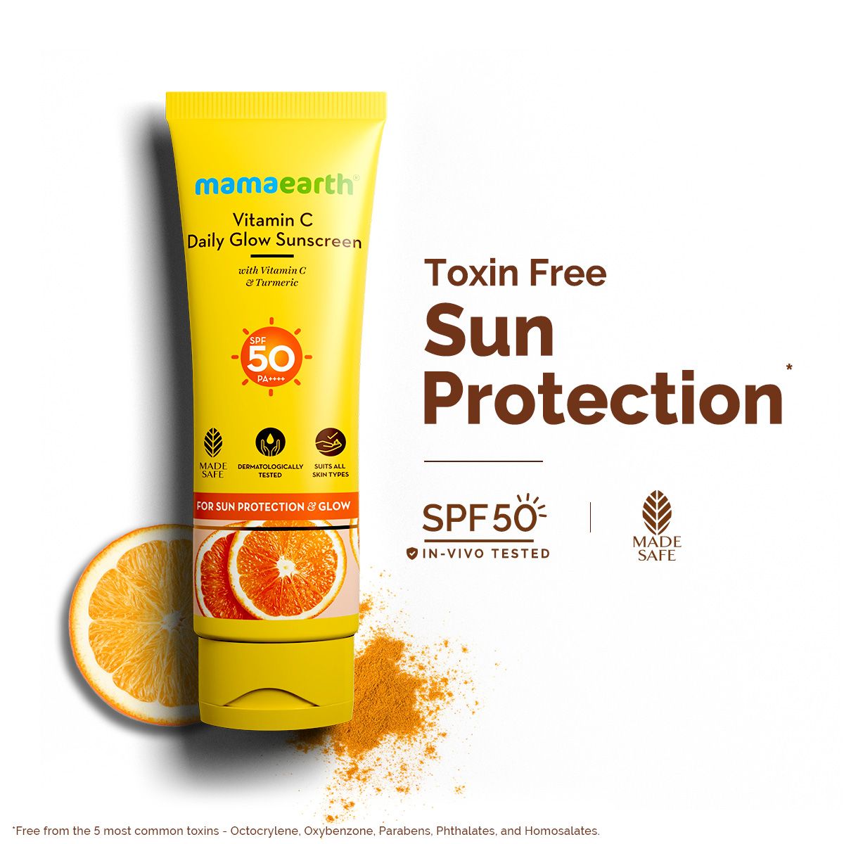 Mamaearth Vitamin C Daily Glow Sunscreen with Vitamin C & Turmeric for Sun Protection & Glow, 125 g - Buy from Indicrest