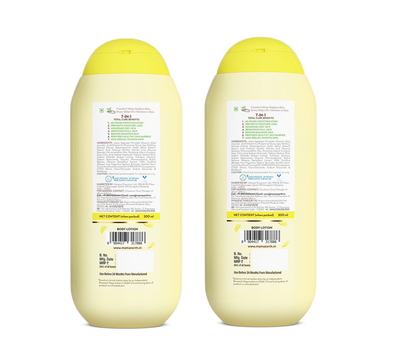 Mamaearth Vitamin C Daily Glow Body Lotion For Skin Brightening, Pack of 2 X 200ml - Image 7 - Buy from Indicrest