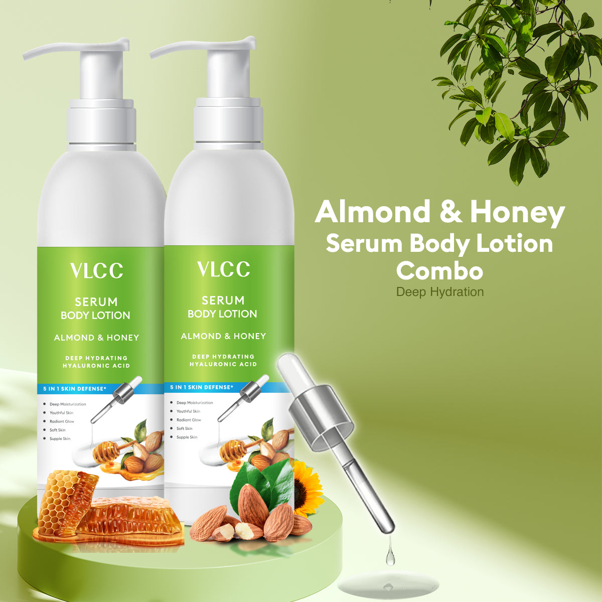 VLCC Almond and Honey Serum Body Lotion Combo - 600ml - B1G1 – Deep Hydration - Image 3 - Buy from Indicrest