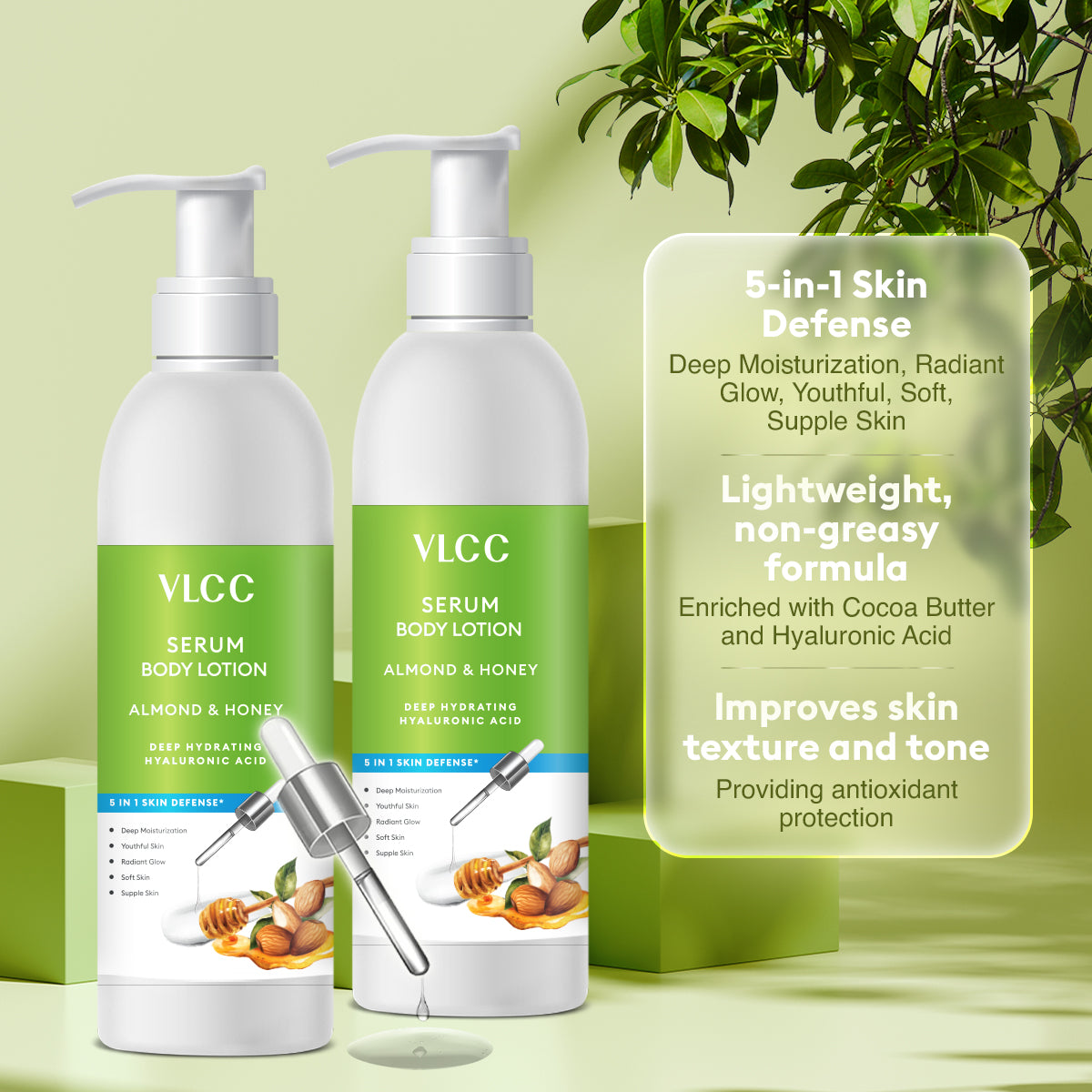 VLCC Almond and Honey Serum Body Lotion Combo - 600ml - B1G1 – Deep Hydration - Image 5 - Buy from Indicrest