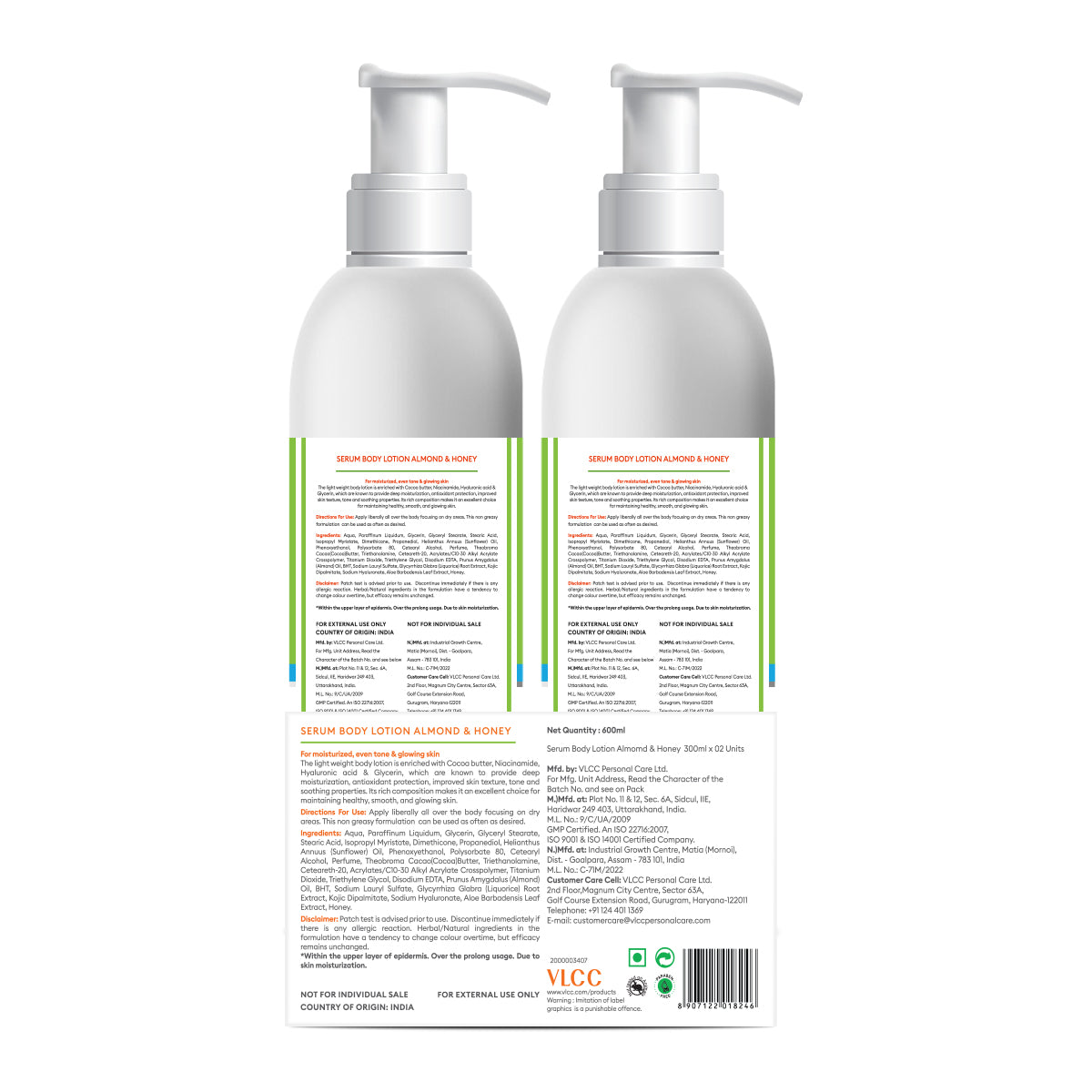 VLCC Almond and Honey Serum Body Lotion Combo - 600ml - B1G1 – Deep Hydration - Image 7 - Buy from Indicrest