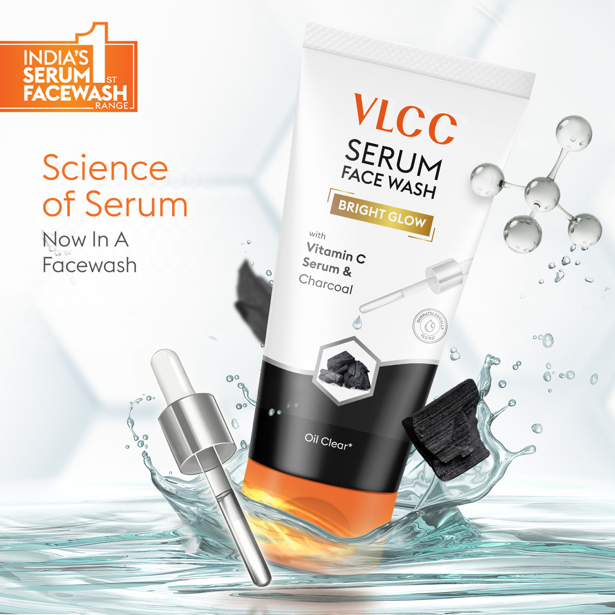 VLCC Bright Glow Serum Face Wash with Vitamin C Serum and Charcoal - 300ml - B1G1 - Image 2 - Buy from Indicrest