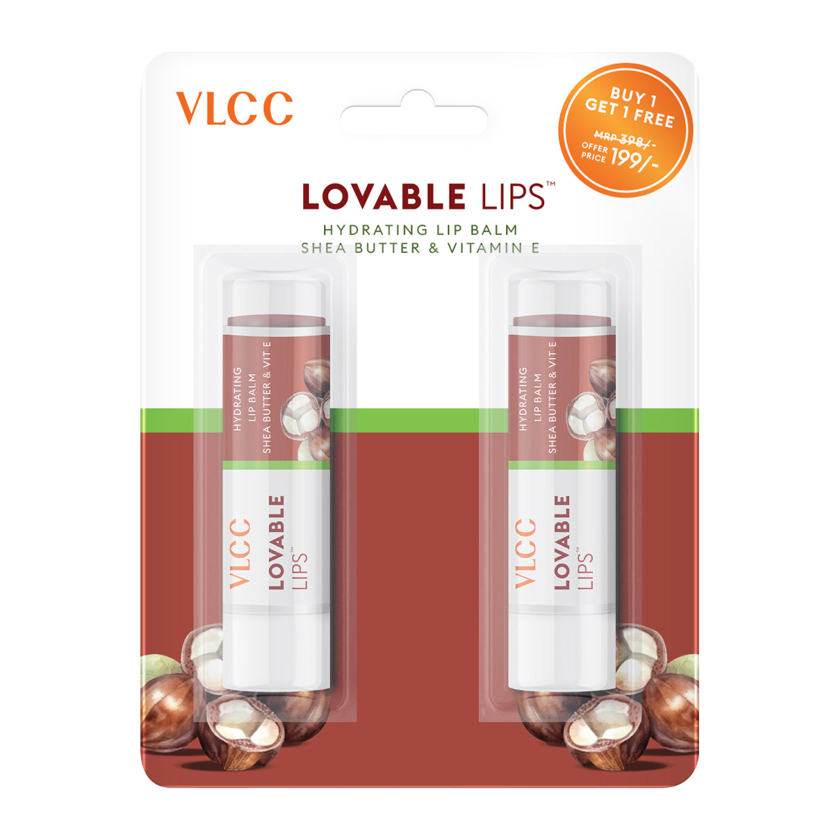 VLCC Lovable Lips Hydrating Lip Balm with Shea Butter and Vitamin E - 4.5g + 4.5g B1G1 - Buy from Indicrest