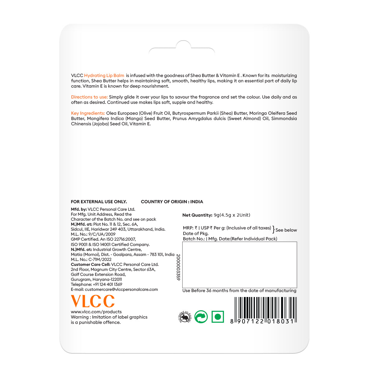 VLCC Lovable Lips Hydrating Lip Balm with Shea Butter and Vitamin E - 4.5g + 4.5g B1G1 - Image 8 - Buy from Indicrest