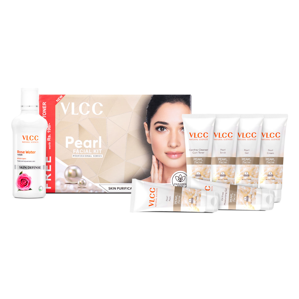 VLCC Papaya Fruit and Pearl Facial Kit with Free Rose Water Toner - Image 5 - Buy from Indicrest