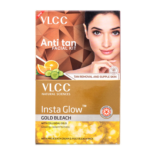 VLCC Salon At Home Combo - Anti Tan Facial Kit and Gold Bleach - Buy from Indicrest