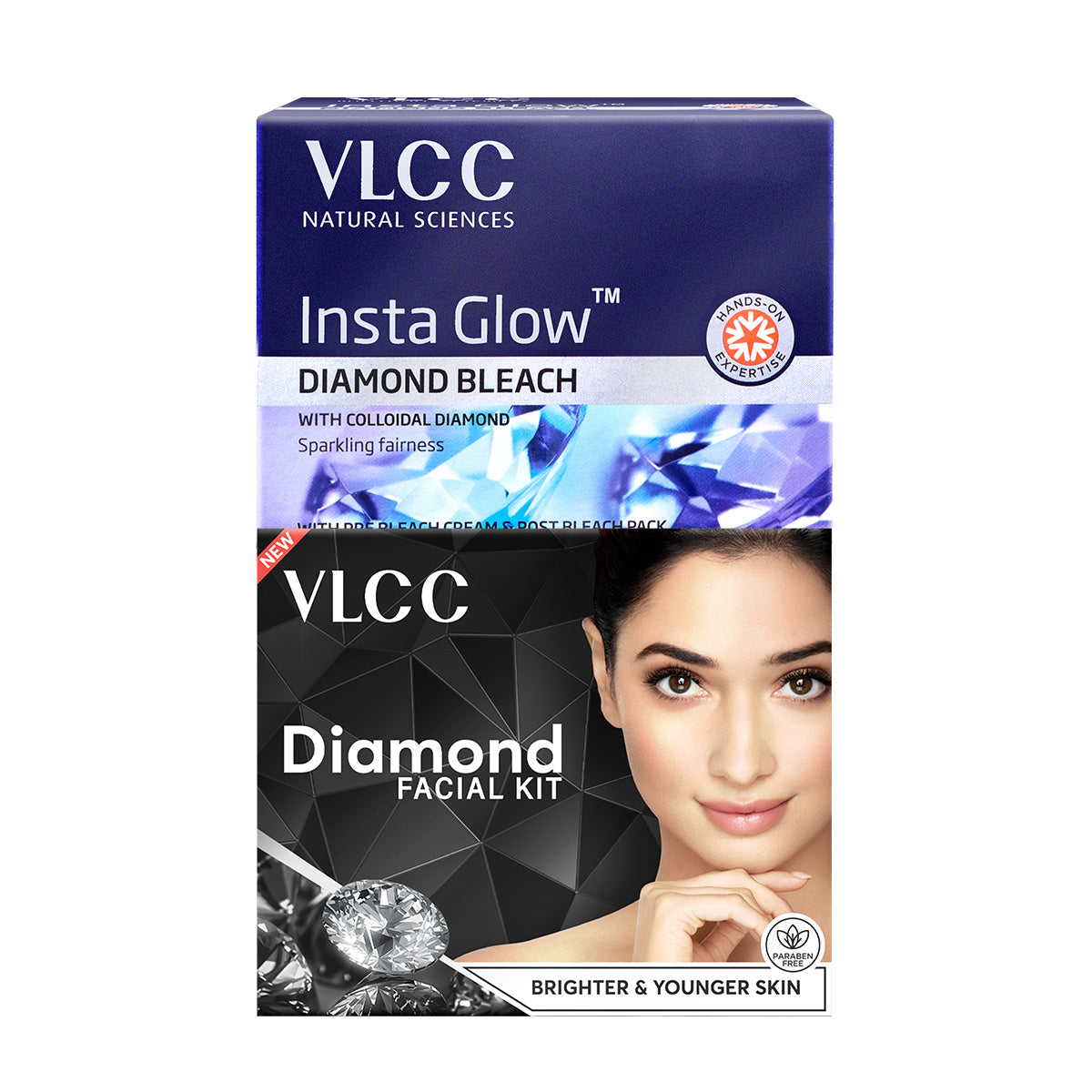 VLCC Salon At Home Combo - Diamond Facial Kit and Diamond Bleach - Buy from Indicrest