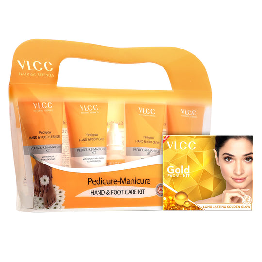 VLCC Salon At Home Combo - Gold Facial Kit and Manicure - Pedicure Kit - Buy from Indicrest