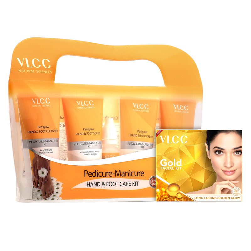 VLCC Salon At Home Combo - Gold Facial Kit and Manicure - Pedicure Kit - Buy from Indicrest
