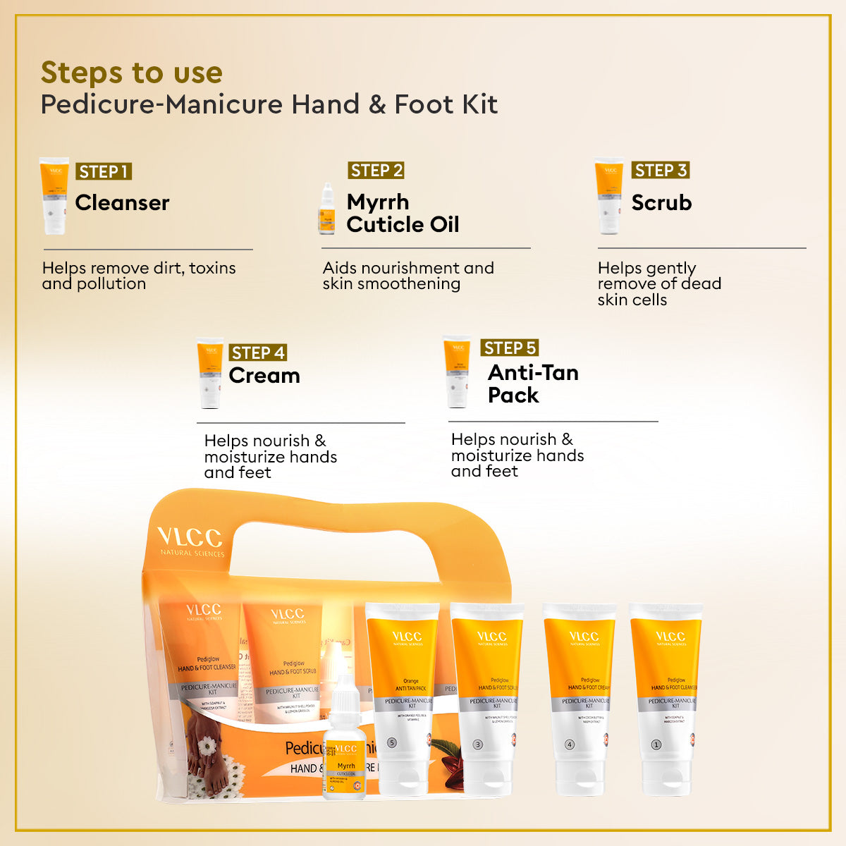 VLCC Salon At Home Combo - Gold Facial Kit and Manicure - Pedicure Kit - Image 5 - Buy from Indicrest