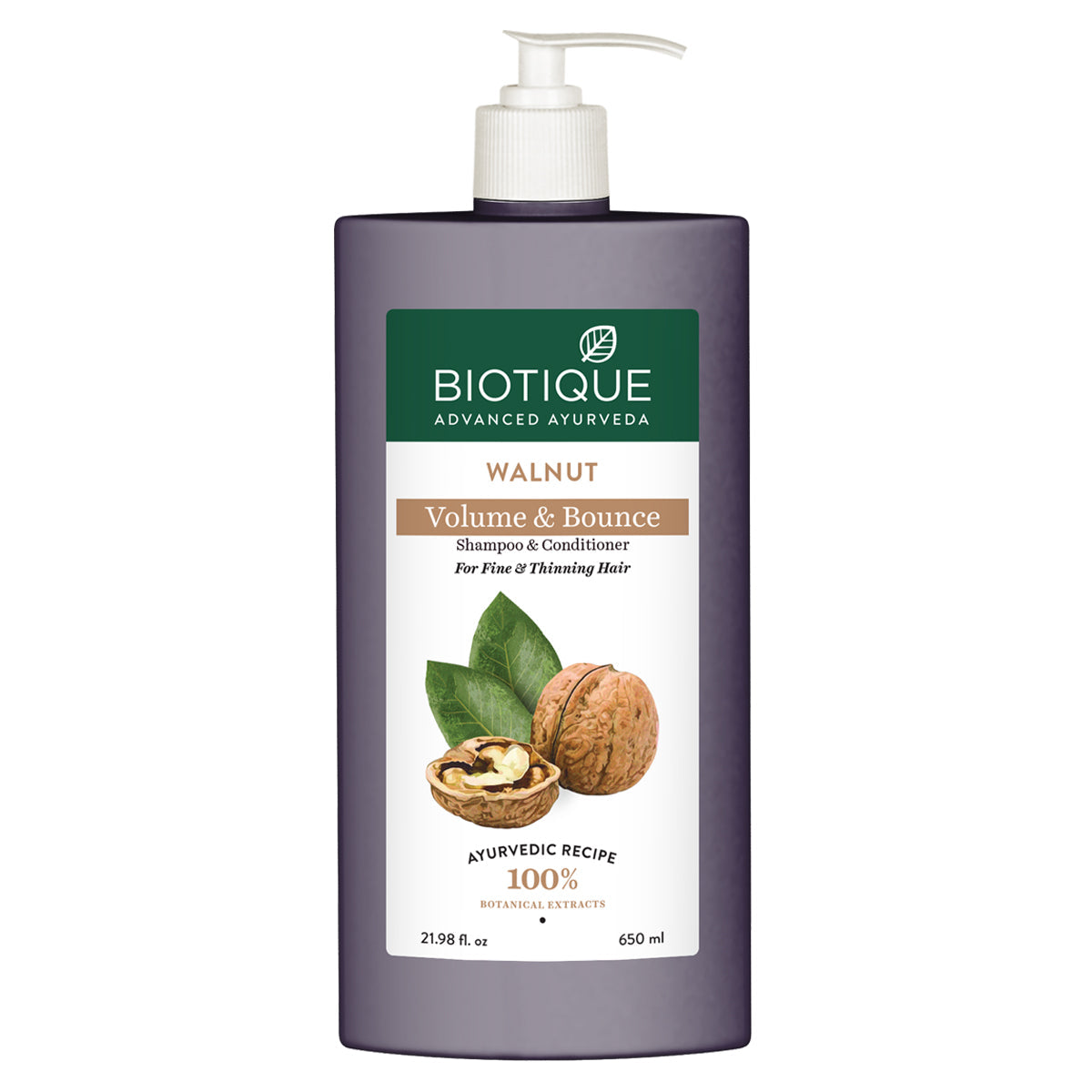 Biotique Walnut Volume & Bounce Shampoo and Conditioner, 120ml - Image 10 - Buy from Indicrest