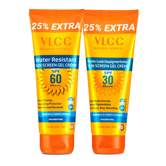 VLCC Water Resistant SPF 60 PA+++ and Matte Look SPF 30 PA ++ Sunscreen - Buy from Indicrest