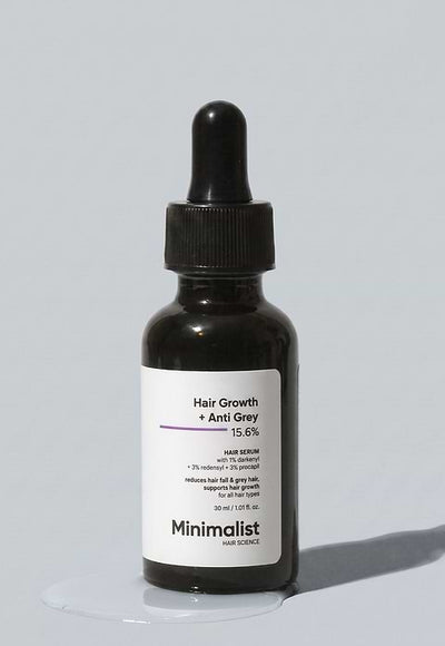 Minimalist Hair Growth + Anti-Grey 15.6% Hair Serum For Reduces Hair Fall & grey hair,  Promotes Hair Growth, 30ml