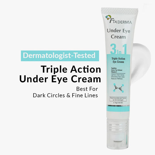 Fixderma Under Eye Roll On Cream | Triple Action Eye Cream for dark circle, puffiness & fine lines, 15g - Buy from Indicrest