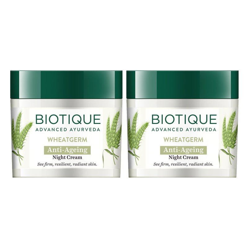Biotique Wheatgerm Anti-Ageing Night Cream, 50g (Pack of 2) Buy from Indicrest