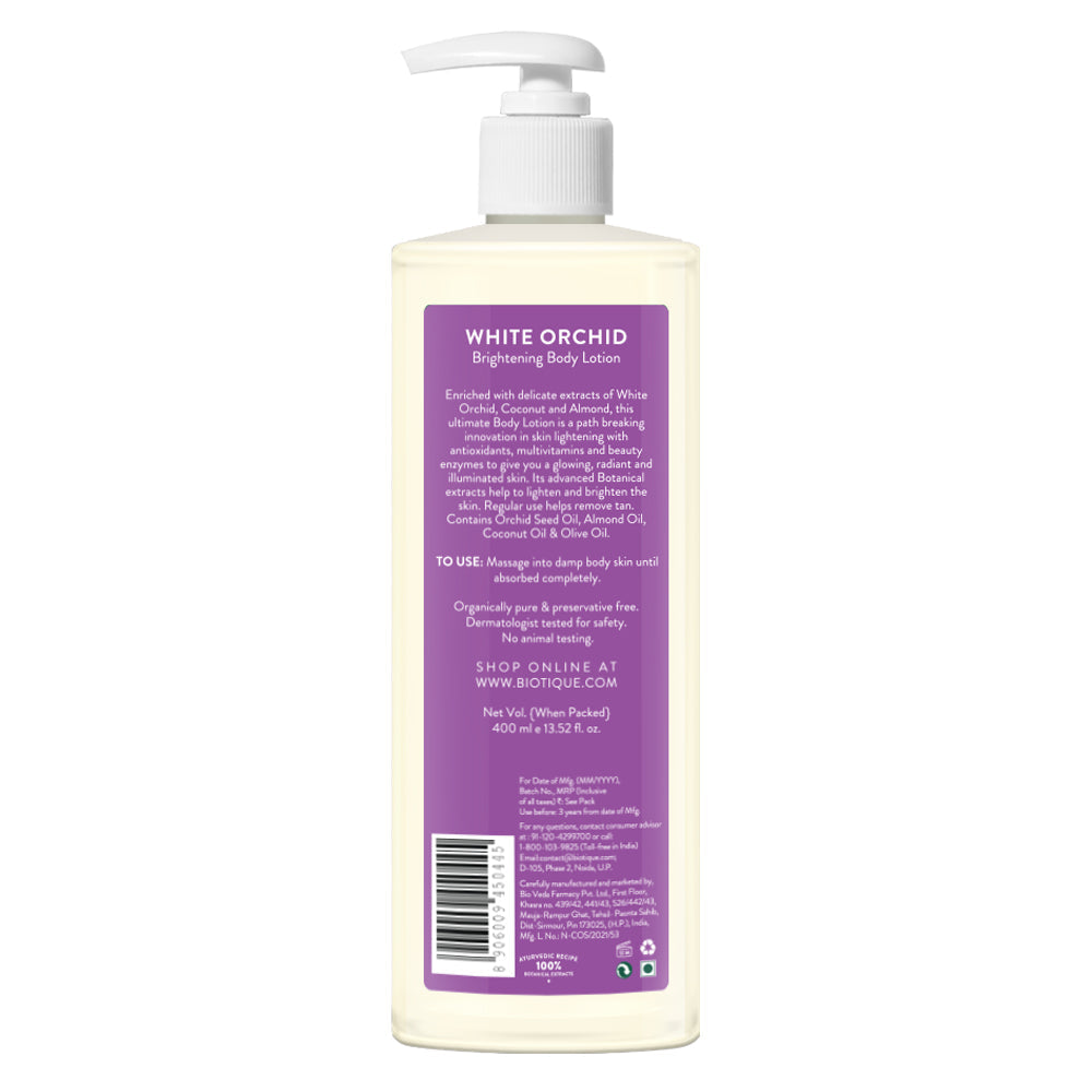 Biotique White Orchid Brightening Body Lotion For Extra Brightening & Radiance, 180ml - Image 4 - Buy from Indicrest