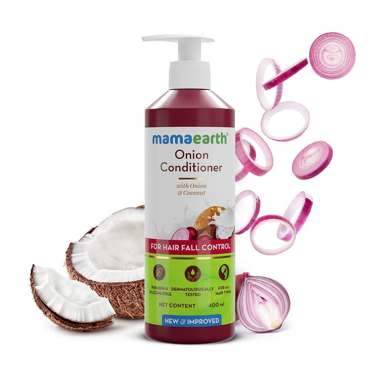 Mamaearth Onion Conditioner for Hair Growth and Hair Fall Control with Onion and Coconut, 400ml - Buy from Indicrest