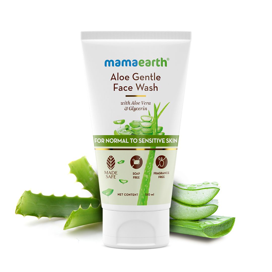 Mamaearth Aloe Gentle Face Wash with Aloe Vera & Glycerin for Normal to Sensitive Skin, 150ml - Buy from Indicrest