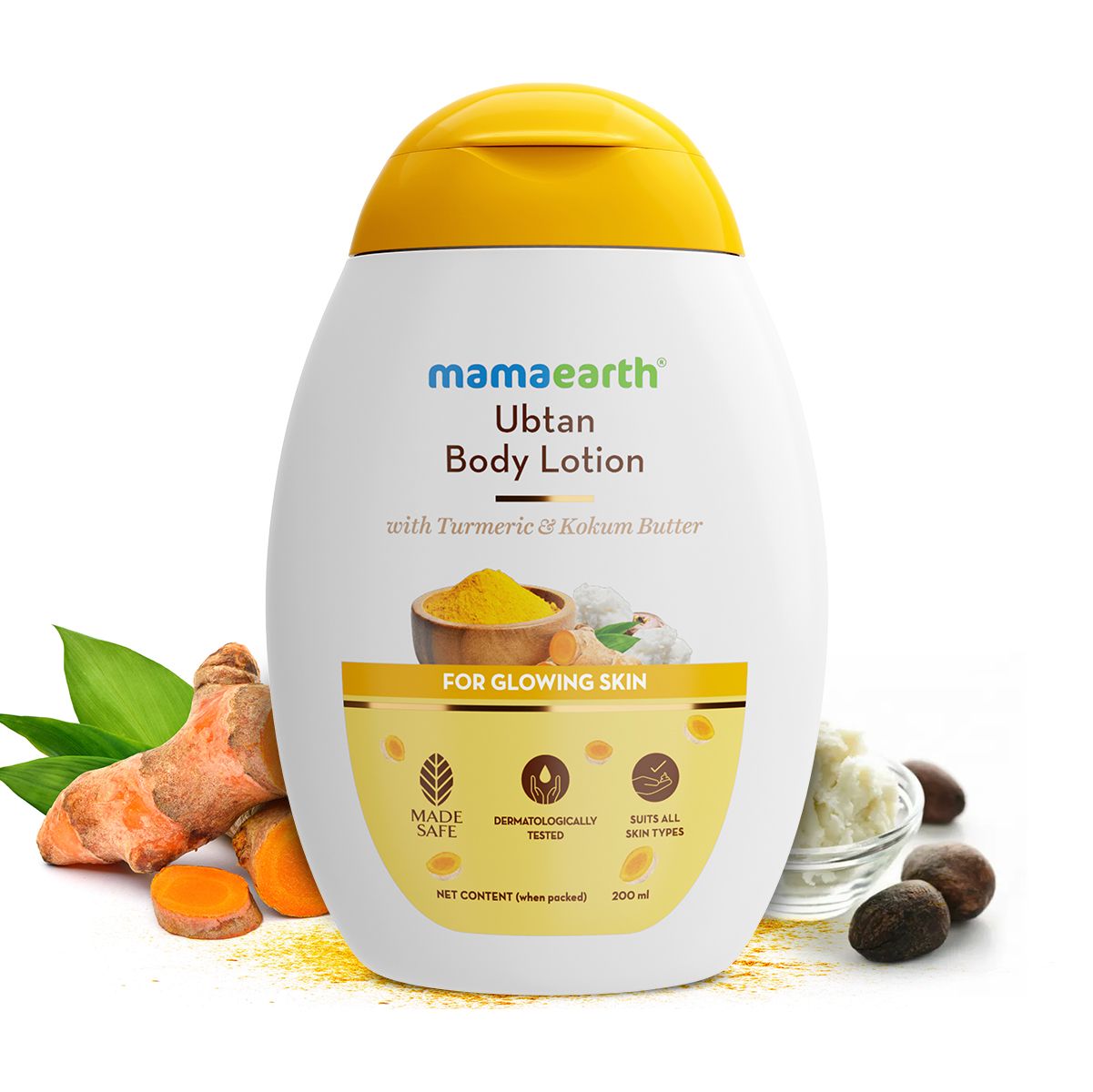 Mamaearth Ubtan Body Lotion with Turmeric & Kokum Butter for Glowing Skin, 200ml - Buy from Indicrest