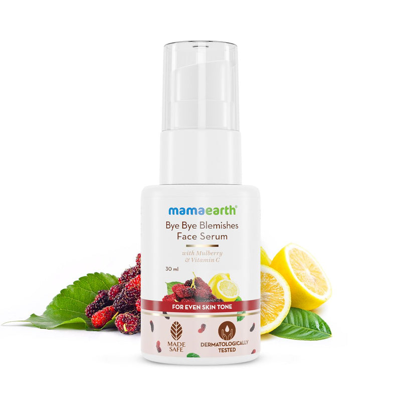 Mamaearth Bye Bye Blemishes X Face Serum with Mulberry and Vitamin C for Even Skin Tone, 30ml - Buy from Indicrest