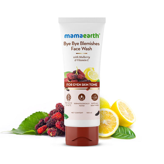Mamaearth Bye Bye Blemishes X Face Wash with Mulberry and Vitamin C for Even Skin Tone, 100ml - Buy from Indicrest