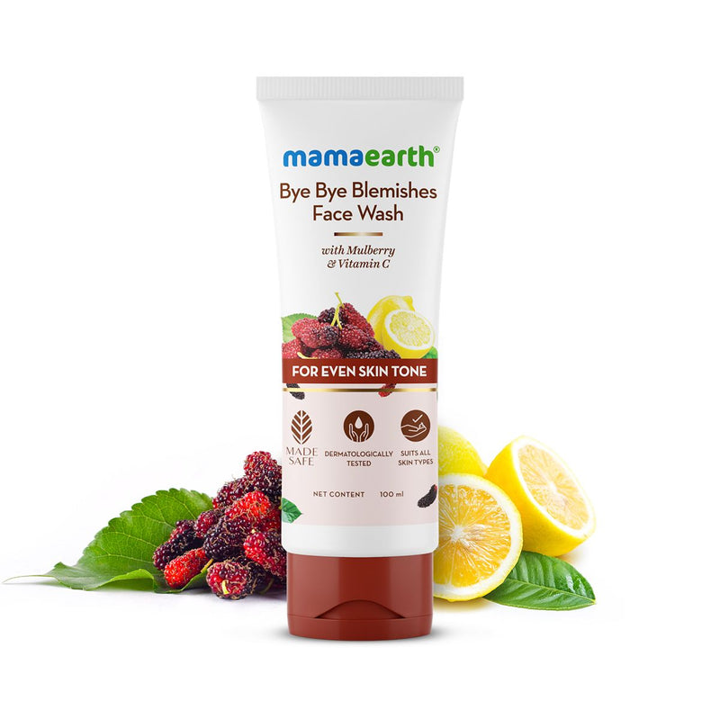 Mamaearth Bye Bye Blemishes X Face Wash with Mulberry and Vitamin C for Even Skin Tone, 100ml - Buy from Indicrest