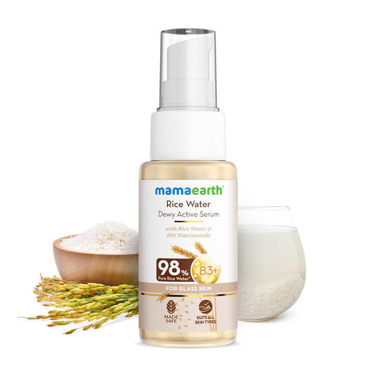 Mamaearth Rice Water Dewy Active Serum With Rice Water & 10% Niacinamide For Glass Skin, 50ml - Buy from Indicrest