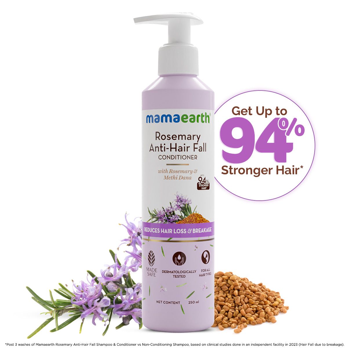 Mamaearth Rosemary Anti-Hair Fall Conditioner with Rosemary & Methi Dana for Reducing Hair Loss & Breakage, 250ml - Buy from Indicrest