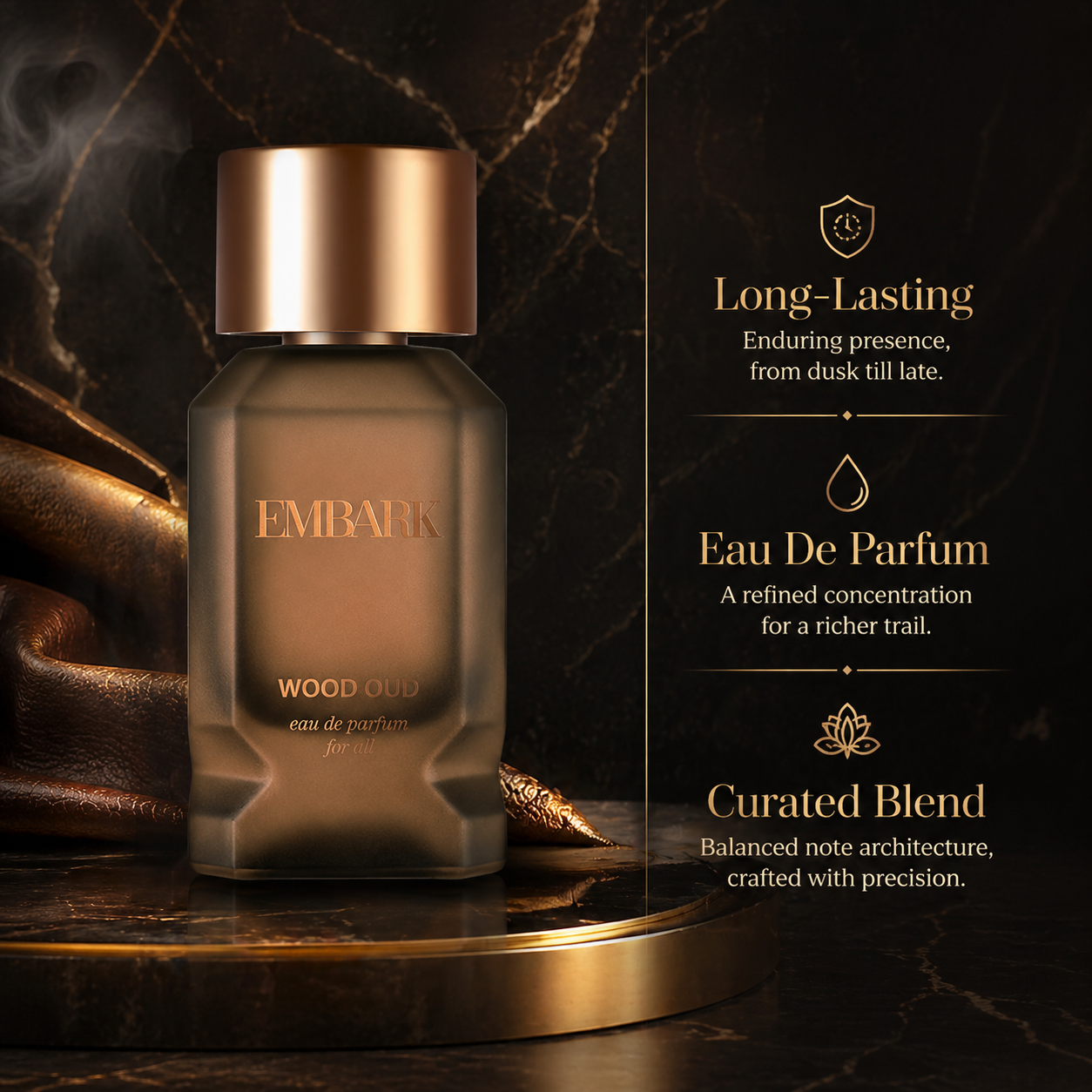 Embark Perfumes Wood Oud For All - Eau De Parfum (EDP) SPICY - WOODY, 50 ml