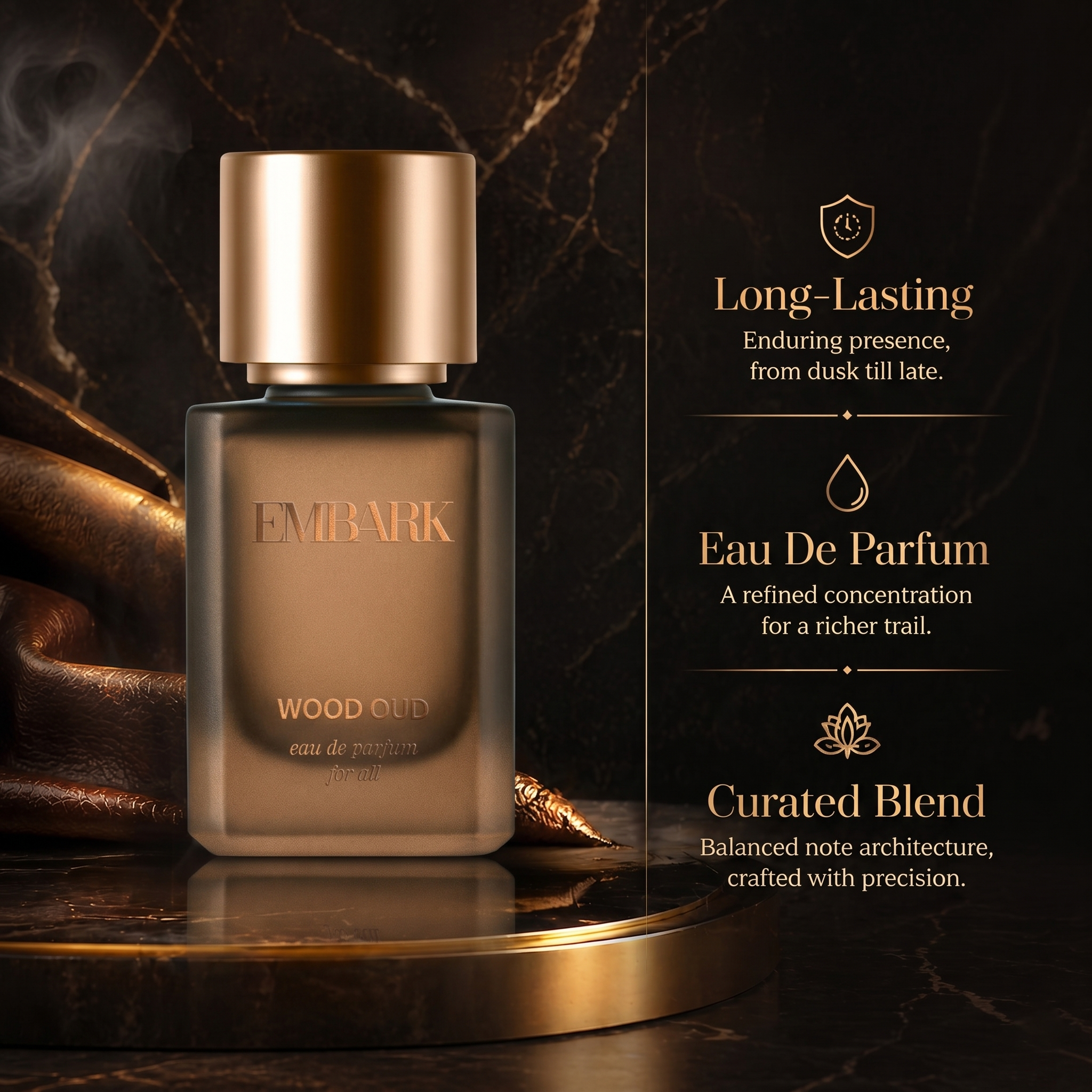Embark Perfumes Wood Oud For All - Eau De Parfum (EDP) SPICY - WOODY, 100 ml
