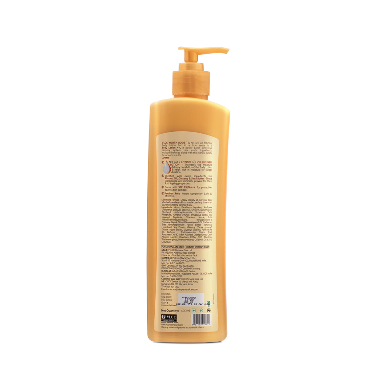 VLCC Youth Boost Body Lotion SPF 25 PA+++ -  400 ml - Image 6 - Buy from Indicrest